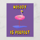 Niemand is perfect - flamingo met zwemring (Voorkant)