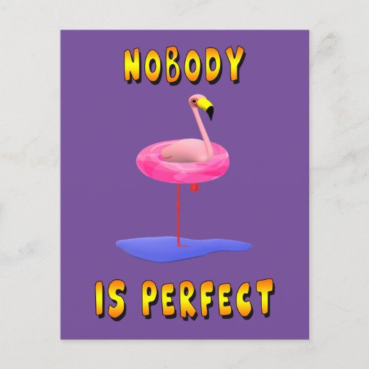 Niemand is perfect - flamingo met zwemring (Voorkant)