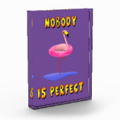 Niemand is perfect - flamingo met zwemring fotoblokken (Links)