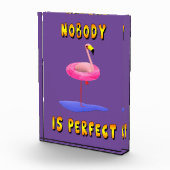 Niemand is perfect - flamingo met zwemring fotoblokken (Rechts)