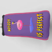 Niemand is perfect - flamingo met zwemring golfheadcover (Voorkant)