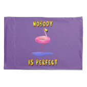 Niemand is perfect - flamingo met zwemring kussensloop (Achterkant)