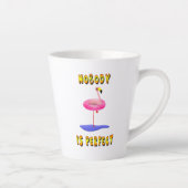Niemand is perfect - flamingo met zwemring latte mok (Rechts)