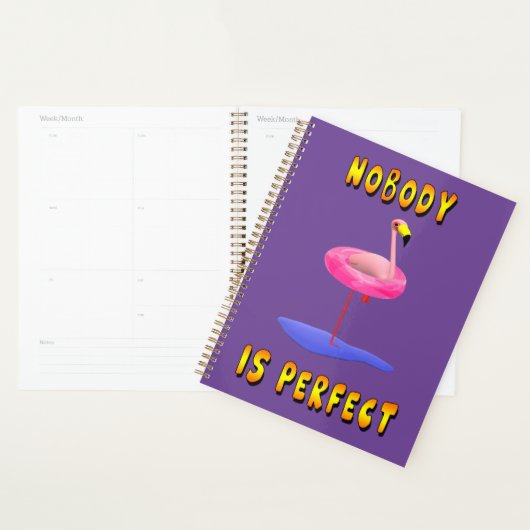 Niemand is perfect - flamingo met zwemring planner (Display)