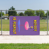 Niemand is perfect - flamingo met zwemring spandoek (Insitu)