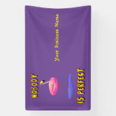 Niemand is perfect - flamingo met zwemring spandoek (Verticaal)