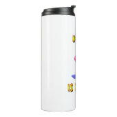 Niemand is perfect - flamingo met zwemring thermosbeker (Gedraaid links)