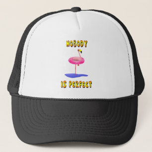 Niemand is perfect - flamingo met zwemring trucker pet