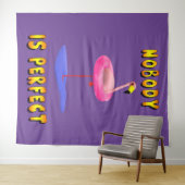 Niemand is perfect - flamingo met zwemring wandkleed (In Situ (horizontaal))