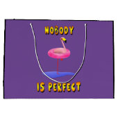 Niemand Is Perfect Grappige Flamingo Cadeautas (Achterkant)