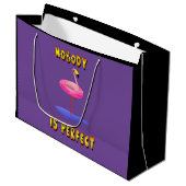 Niemand Is Perfect Grappige Flamingo Cadeautas (Voorkant Gekanteld)