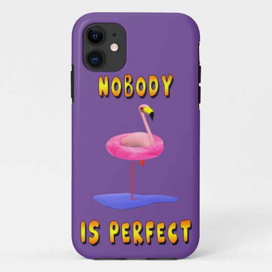 Niemand Is Perfect Grappige Flamingo Hoesje (Achterkant)