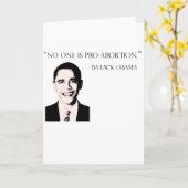 Niemand is pro-abortuswenskaart Barack Obama Kaart (Gele Bloem)