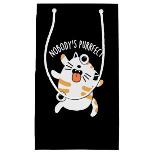 Niemand is Purrfect Grappige Kat Punt Donkere BG Klein Cadeauzakje