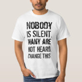 Niemand is Silent Petten (Wit) T-shirt (Voorkant)