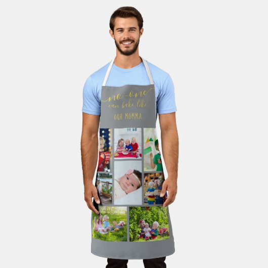 Niemand kan als onze Momma Editable 8-foto baden Schort (Gedragen)