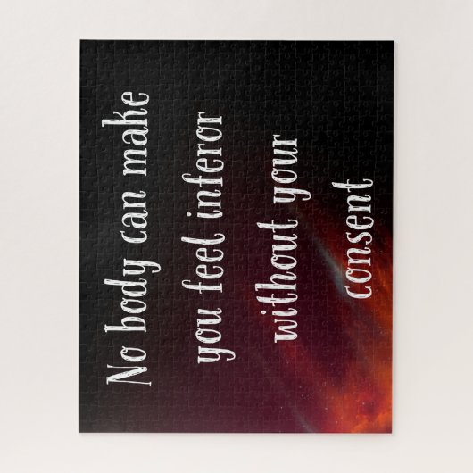 Niemand kan je minderwaardig laten voelen legpuzzel (Verticaal)