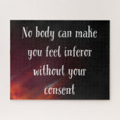 Niemand kan je minderwaardig laten voelen legpuzzel (Horizontaal)