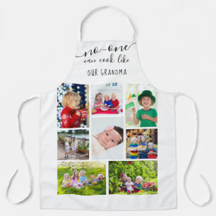 Niemand kan koken zoals onze oma Bewerkbare 8 foto Schort