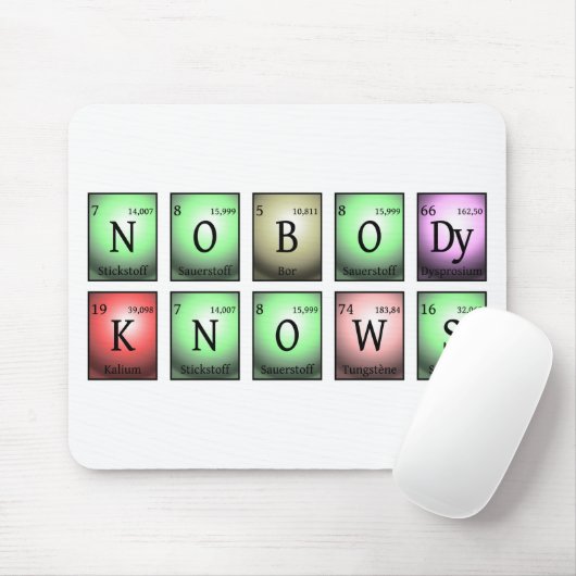 niemand kent chemische elementen muismat (Met muis)