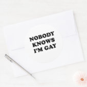 Niemand kent Im gay Ronde Sticker (Envelop)