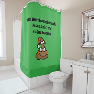 Niemand Klopt Grappig Kerst Wc Humor Douchegordijn