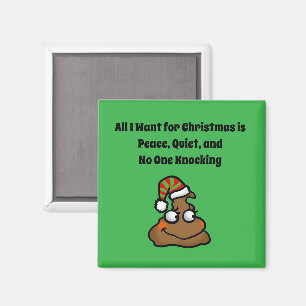 Niemand Klopt Grappig Kerst Wc Humor Magneet