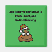 Niemand Klopt Grappig Kerst Wc Humor Magneet (Voorkant)