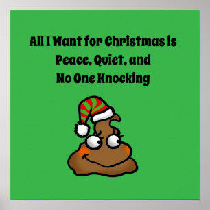 Niemand Klopt Grappig Kerst Wc Humor Poster