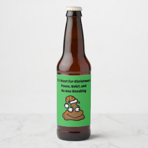 Niemand Klopt Grappige Kerst Wc Humor Bier Etiket