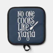 Niemand kookt als Yiayia Griekse grootmoeder marin Pannenlap (Voorkant)
