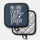 Niemand kookt als Yiayia Griekse grootmoeder marin Pannenlap (Voorkant / Achterkant)