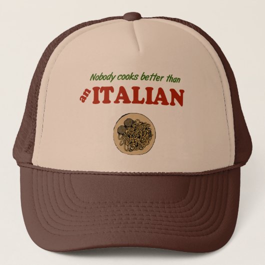 Niemand kookt beter dan een Italiaanse hoed Trucker Pet (Voorkant)