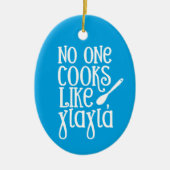 Niemand kookt zoals Yiayia Griekse grootmoeder fot Keramisch Ornament (Voorkant)