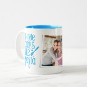 Niemand kookt zoals Yiayia Griekse grootmoeder fot Tweekleurige Koffiemok (Voorkant links)