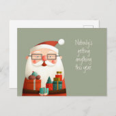 Niemand krijgt om het even wat Santa Claus Funny Q Briefkaart (Voorkant / Achterkant)