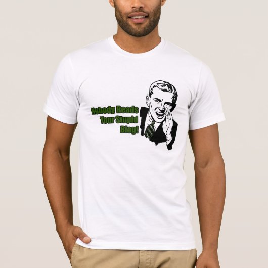 Niemand leest uw stuitende blog t-shirt (Voorkant)