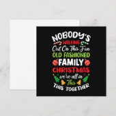 Niemand loopt weg uit deze leuke oude familiekerst kaart (Voorkant / Achterkant)