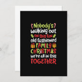 Niemand loopt weg uit dit leuke ouwe familiekerstf kaart (Voorkant / Achterkant)