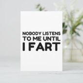 Niemand luistert naar mij tot ik flauwval bedankkaart (Staand voorkant)