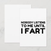 Niemand luistert naar mij tot ik flauwval bedankkaart (Voorkant / Achterkant)