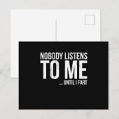 Niemand luistert naar mij tot ik flauwval briefkaart (Voorkant / Achterkant)
