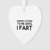 Niemand luistert naar mij tot ik flauwval ornament (voorkant)