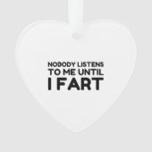 Niemand luistert naar mij tot ik flauwval ornament (voorkant)