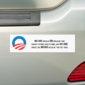Niemand mag failliet gaan omdat ze ziek worden bumpersticker (Op auto)