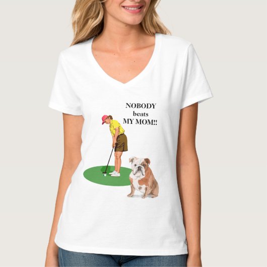 Niemand slaat mijn mama Dog Golf aan T-shirt (Voorkant)