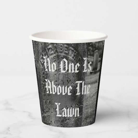 Niemand staat boven de wet papieren bekers (Voorkant)