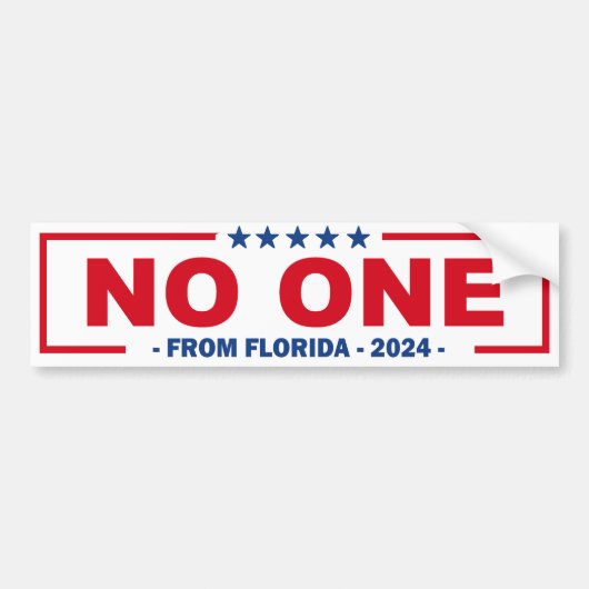 NIEMAND UIT FLORIDA 2024 BUMPERSTICKER (Voorkant)