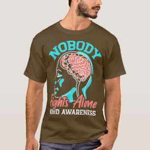 Niemand vecht alleen ADHD-bewustzijn Neurodiversit T-shirt