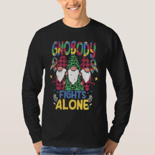 Niemand Vecht Alleen Autistische Kabouter Steun Au T-shirt